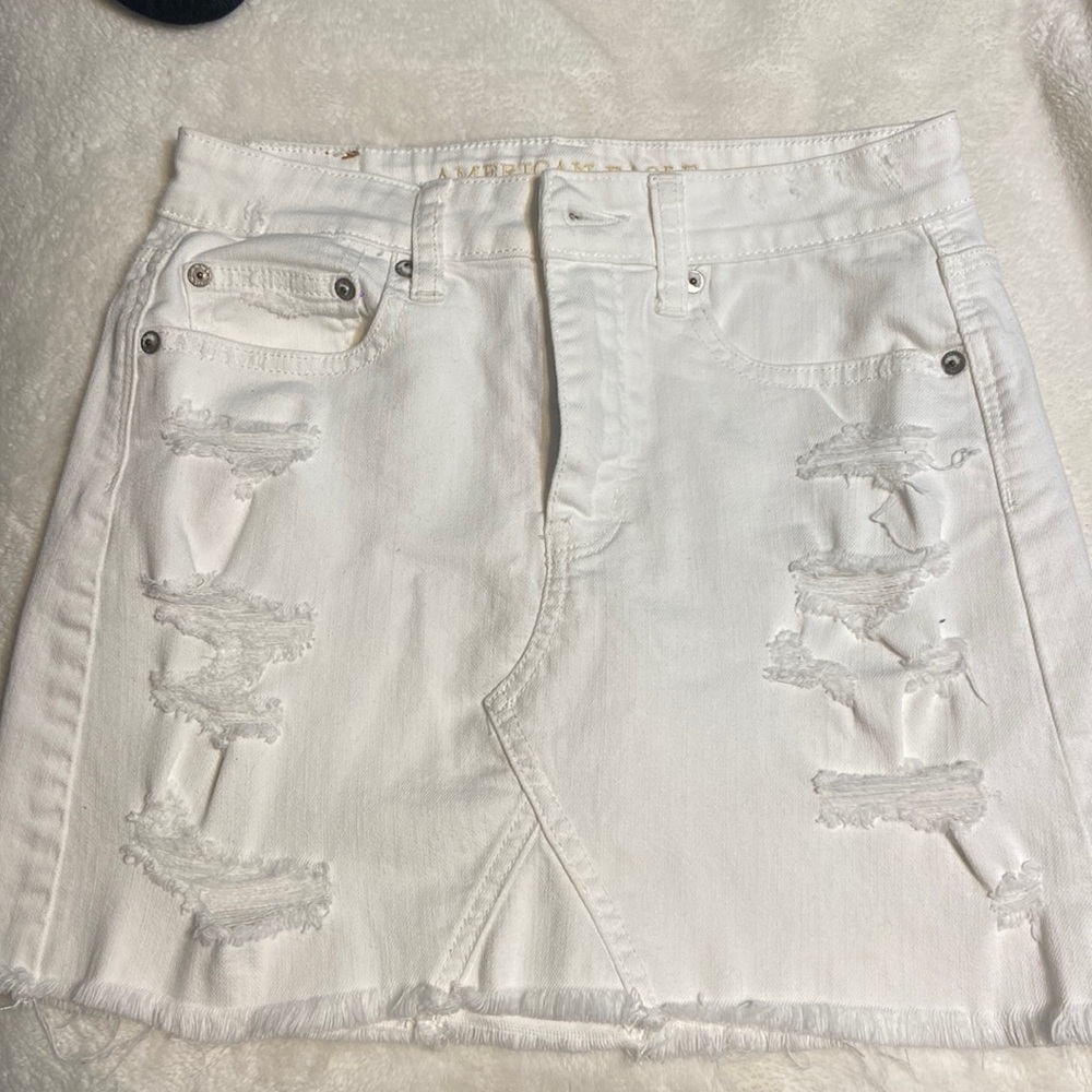 American Eagle Jean Skirt - White